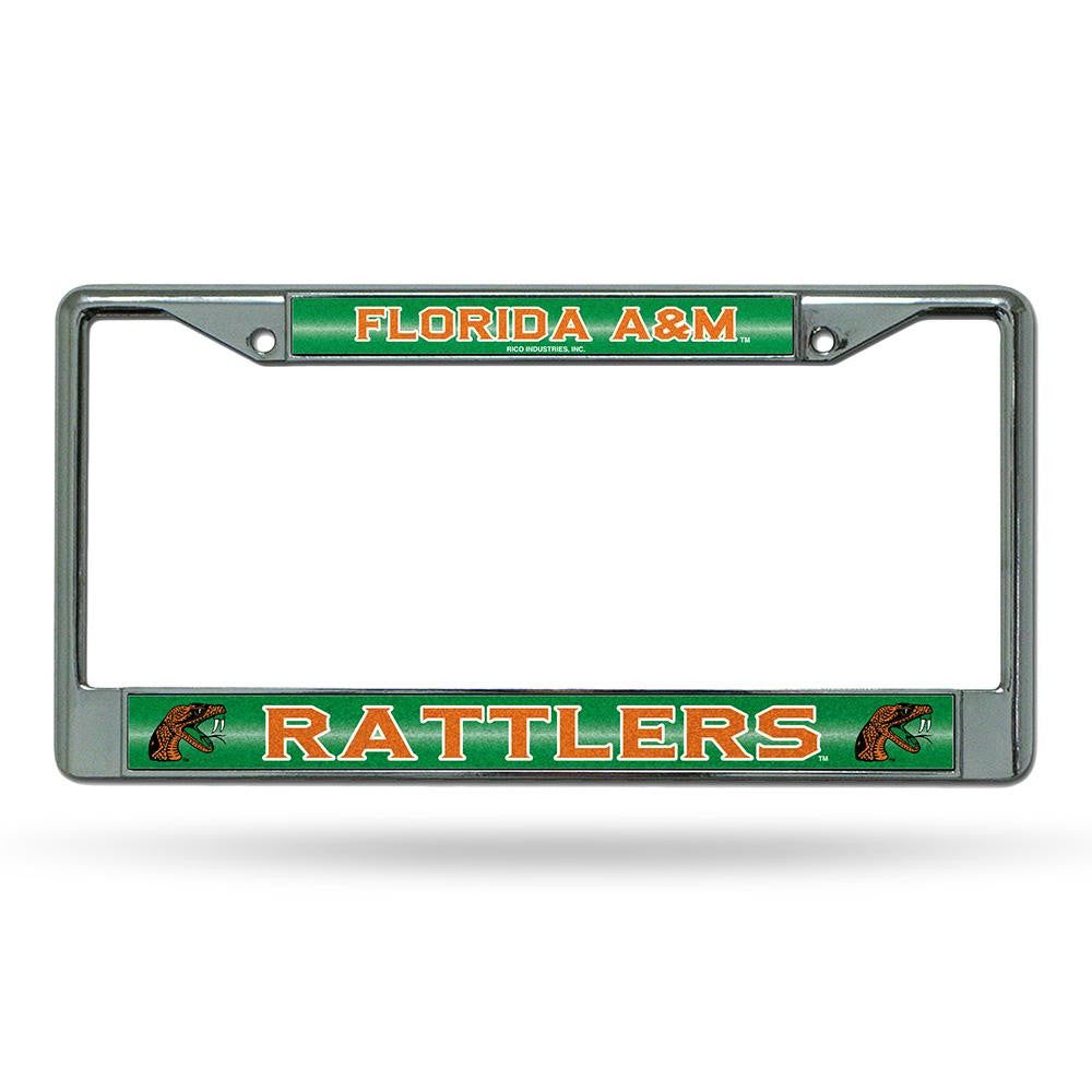 Florida A&M Rattlers NCAA Bling Glitter Chrome License Plate Frame