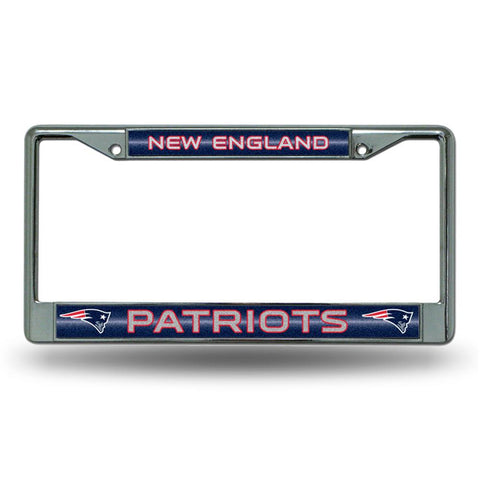 New England Patriots NFL Bling Glitter Chrome License Plate Frame