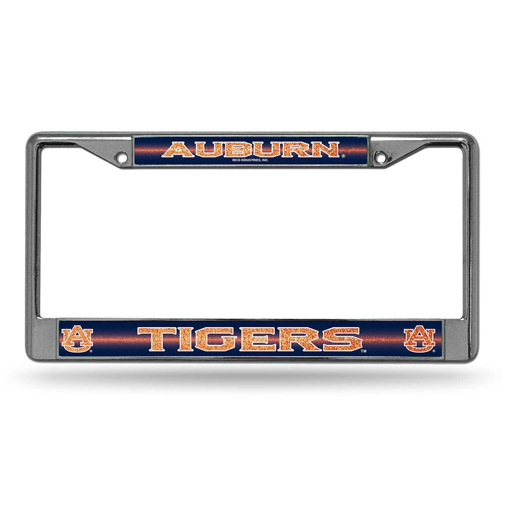 Auburn Tigers NCAA Bling Glitter Chrome License Plate Frame