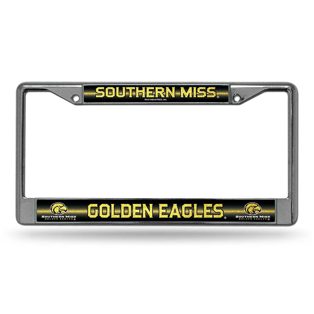 Southern Mississippi Eagles NCAA Bling Glitter Chrome License Plate Frame