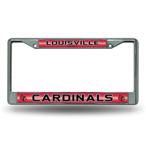 Louisville Cardinals NCAA Bling Glitter Chrome License Plate Frame