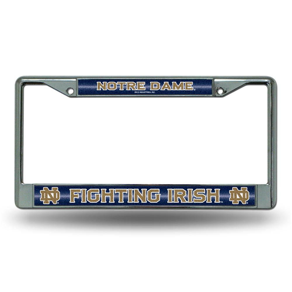 Notre Dame Fighting Irish NCAA Bling Glitter Chrome License Plate Frame