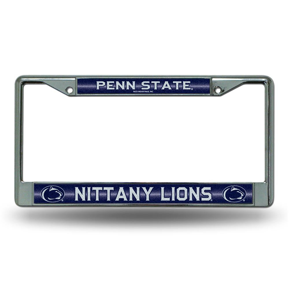 Penn State Nittany Lions NCAA Bling Glitter Chrome License Plate Frame