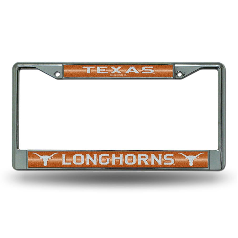 Texas Longhorns NCAA Bling Glitter Chrome License Plate Frame