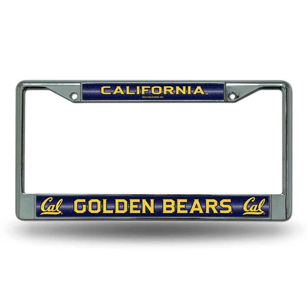 Cal Golden Bears NCAA Bling Glitter Chrome License Plate Frame