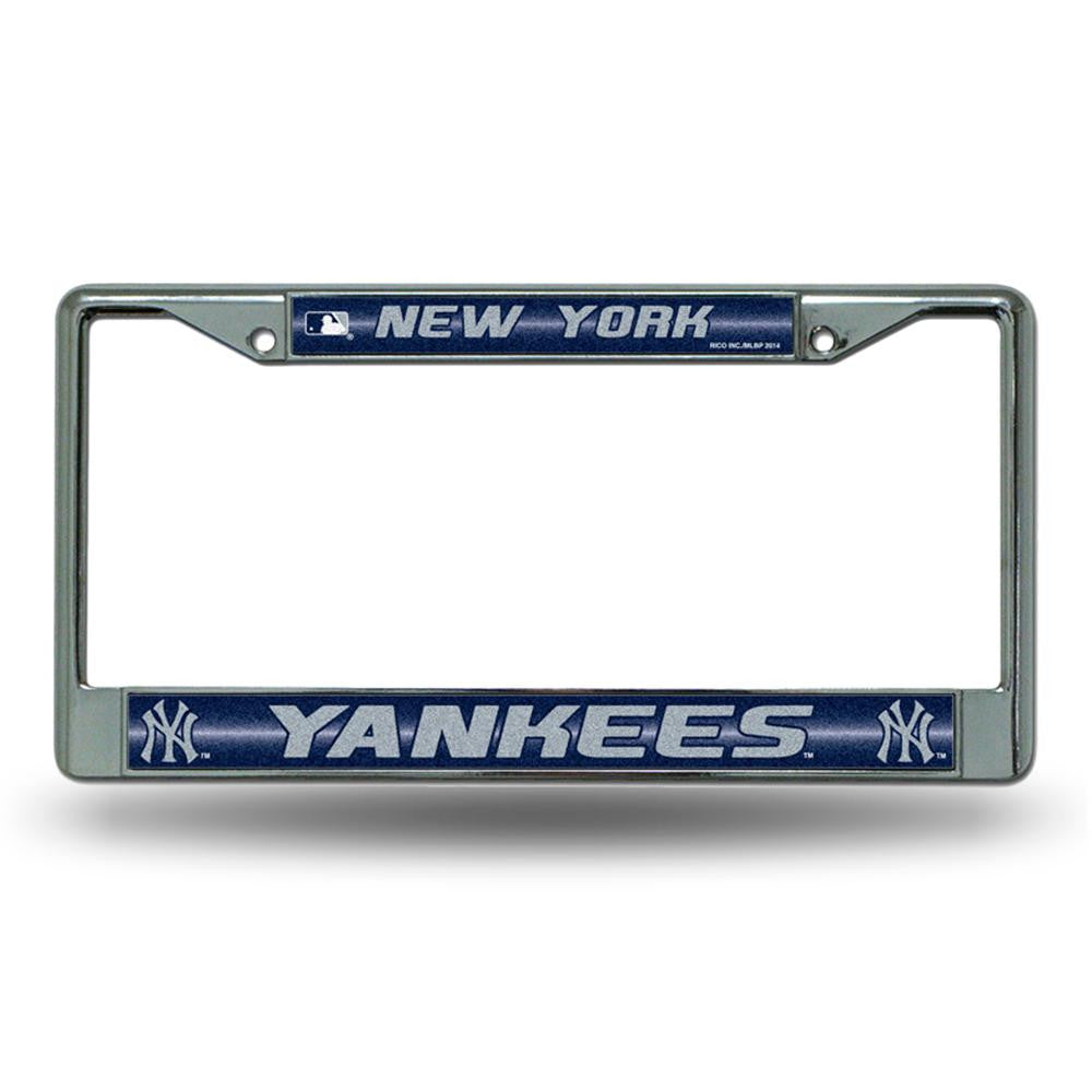 New York Yankees MLB Bling Glitter Chrome License Plate Frame