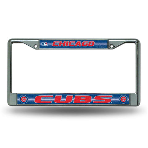 Chicago Cubs MLB Bling Glitter Chrome License Plate Frame