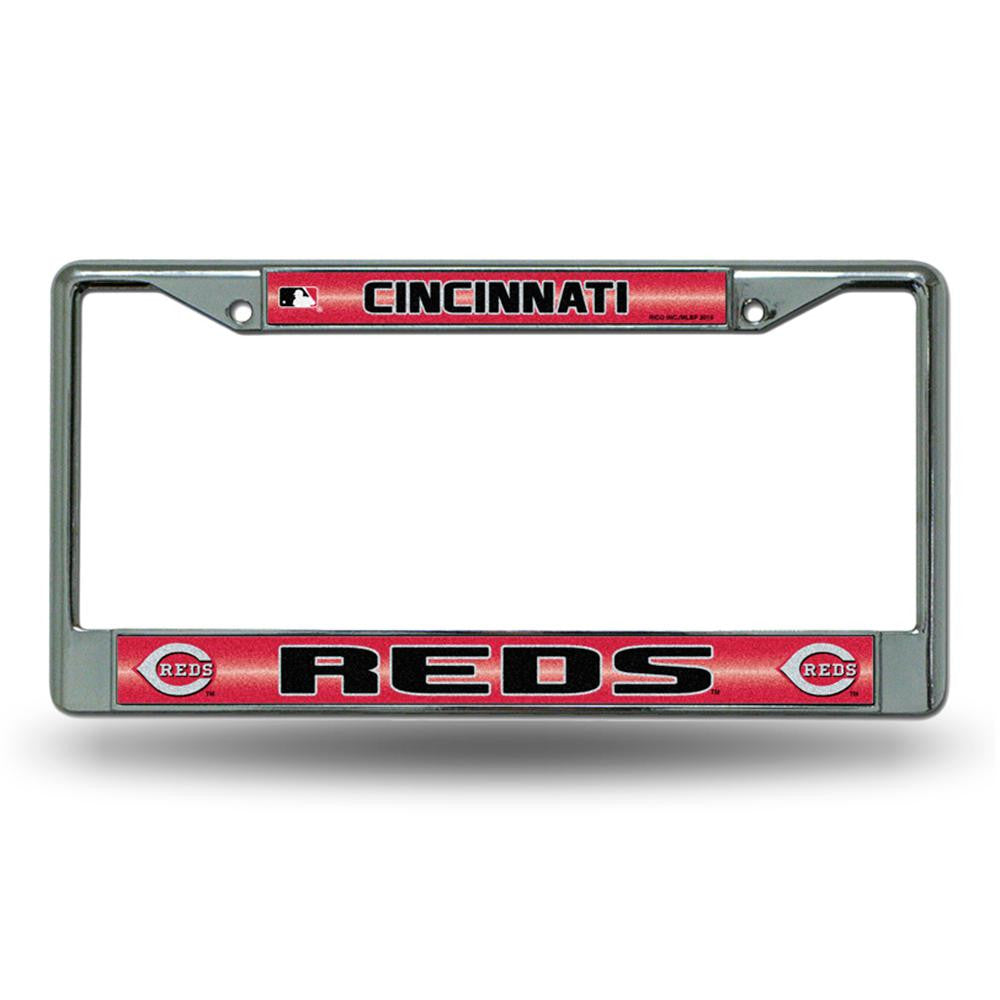 Cincinnati Reds MLB Bling Glitter Chrome License Plate Frame