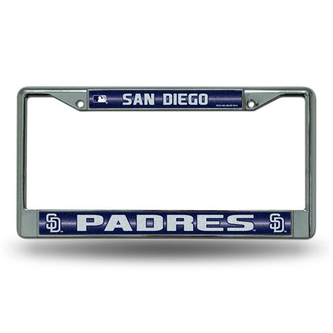 San Diego Padres MLB Bling Glitter Chrome License Plate Frame