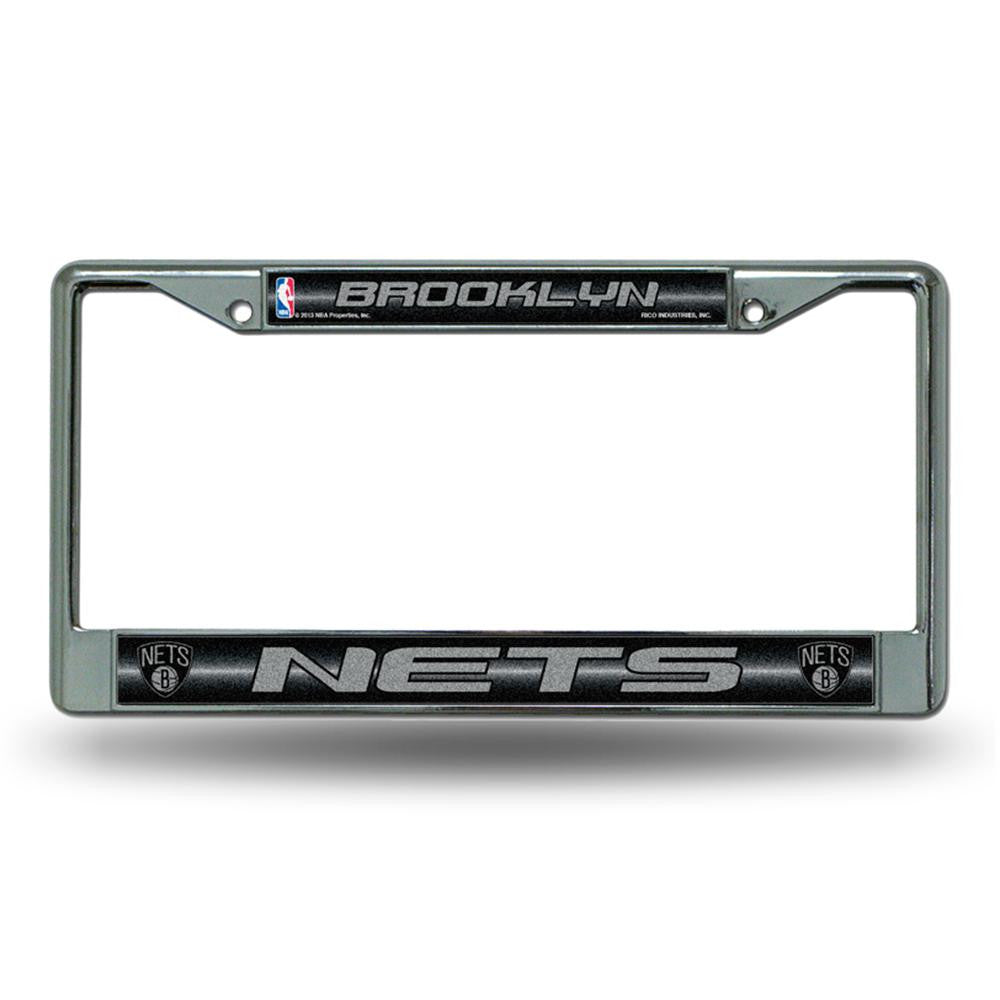 New Jersey Nets NBA Bling Glitter Chrome License Plate Frame