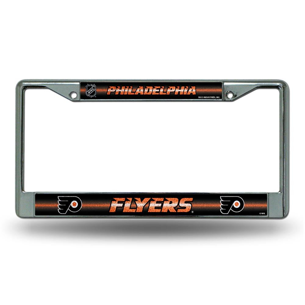 Philadelphia Flyers NHL Bling Glitter Chrome License Plate Frame