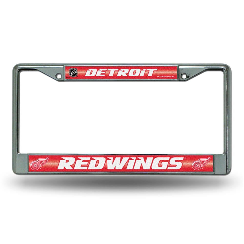 Detroit Red Wings NHL Bling Glitter Chrome License Plate Frame