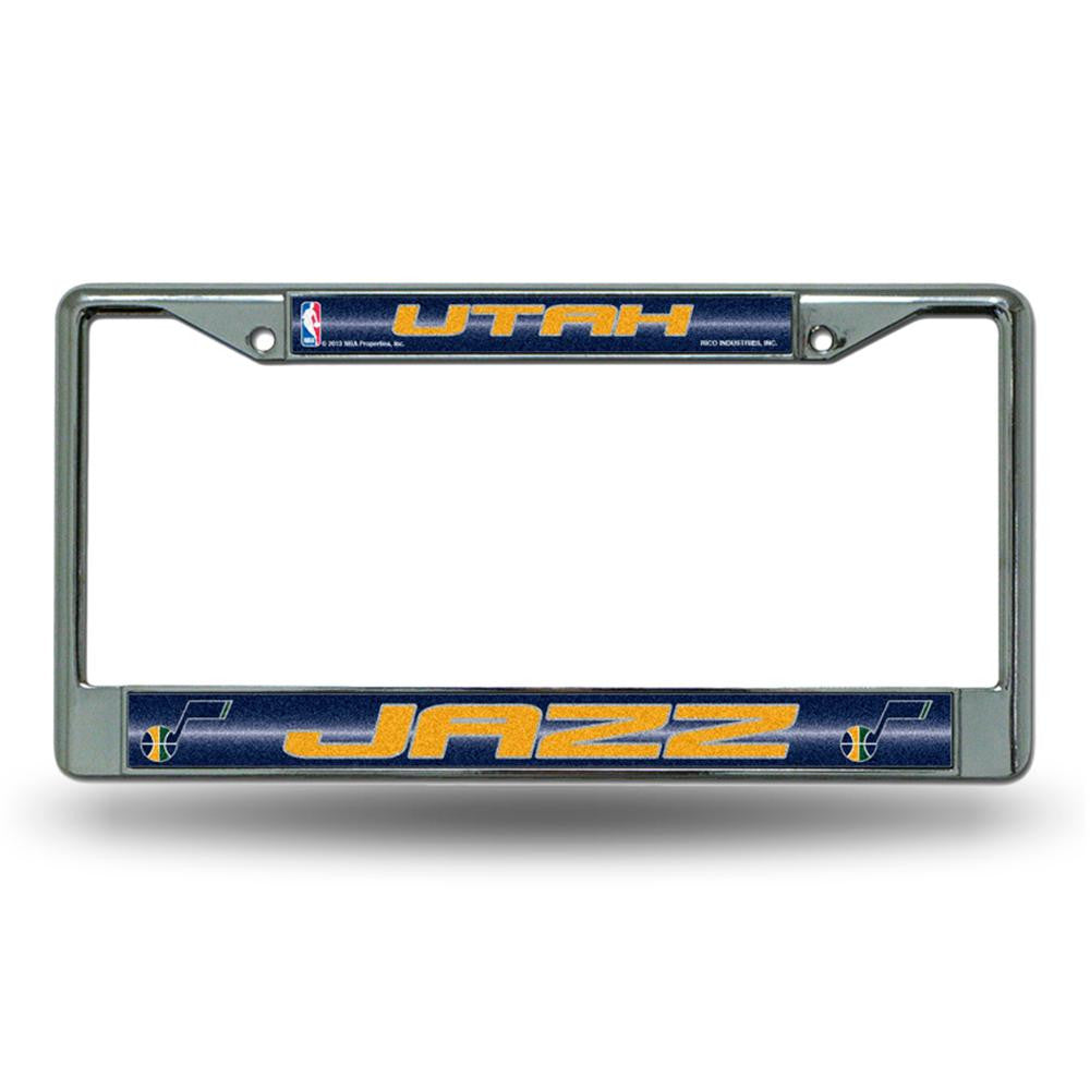 Utah Jazz NBA Bling Glitter Chrome License Plate Frame