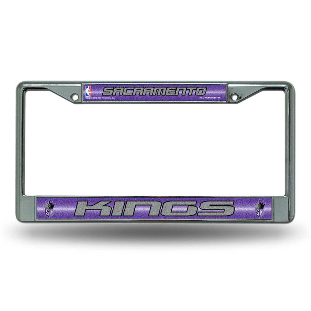 Sacramento Kings NBA Bling Glitter Chrome License Plate Frame