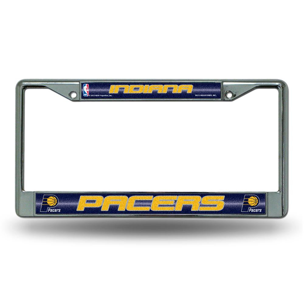 Indiana Pacers NBA Bling Glitter Chrome License Plate Frame