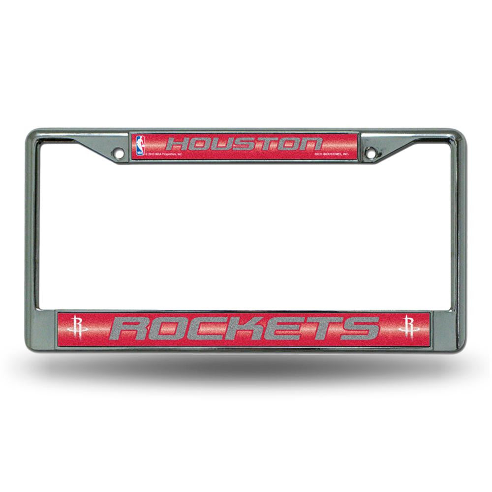 Houston Rockets NBA Bling Glitter Chrome License Plate Frame