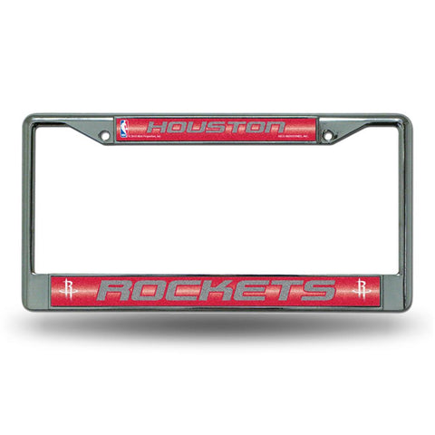 Houston Rockets NBA Bling Glitter Chrome License Plate Frame