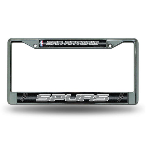 San Antonio Spurs NBA Bling Glitter Chrome License Plate Frame