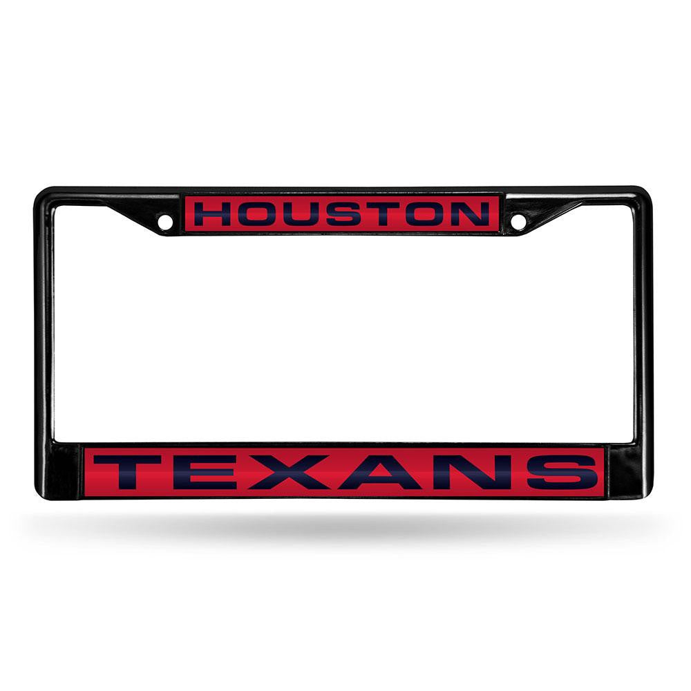 Houston Texans NFL Laser Cut Black License Plate Frame