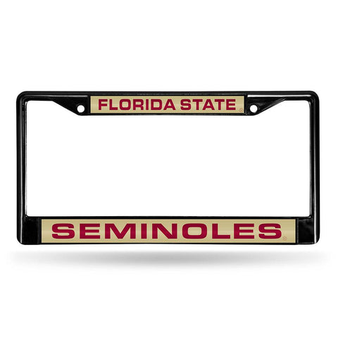 Florida State Seminoles NCAA Black Chrome Laser Cut License Plate Frame