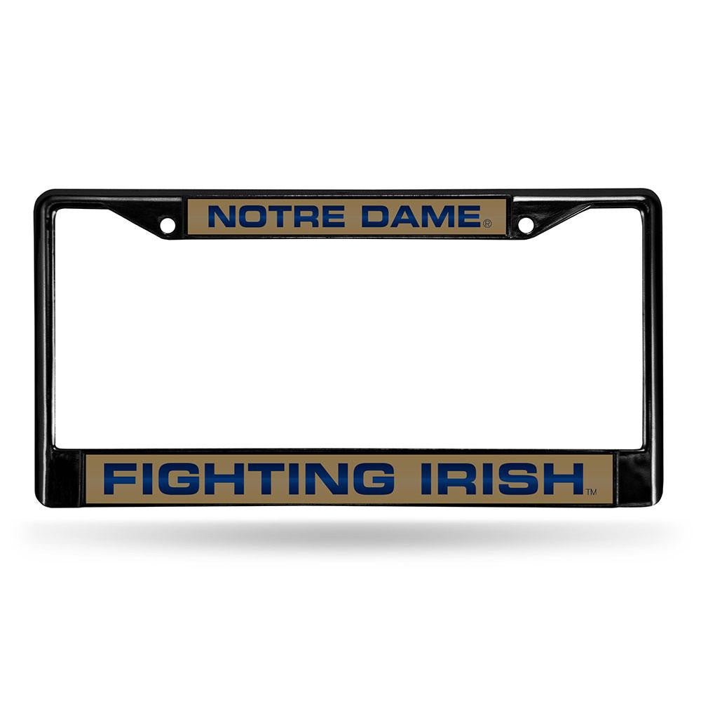 Notre Dame Fighting Irish NCAA Black Chrome Laser Cut License Plate Frame