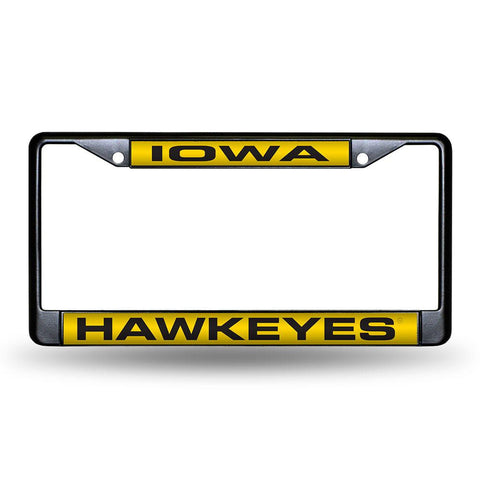 Iowa Hawkeyes NCAA Laser Cut Black License Plate Frame