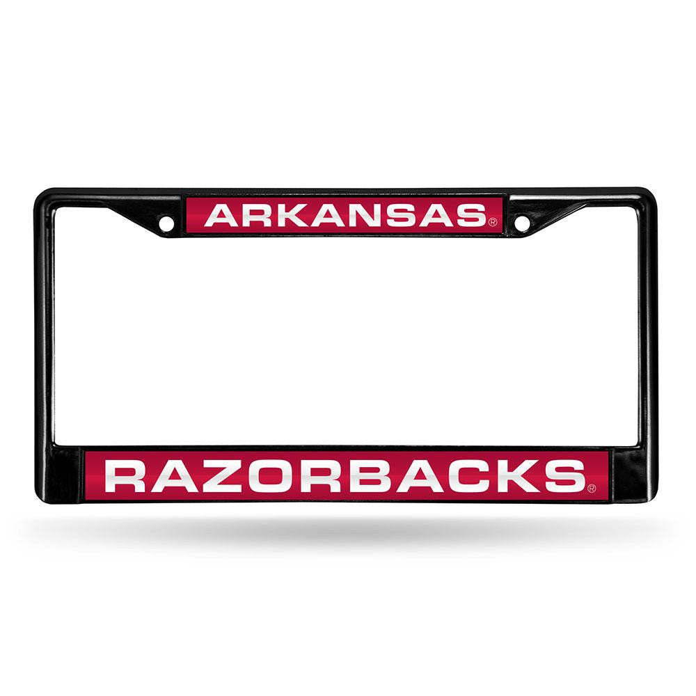 Arkansas Razorbacks NCAA Black Chrome Laser Cut License Plate Frame