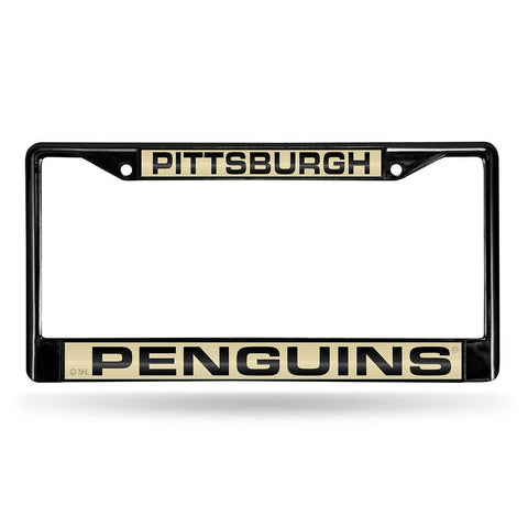 Pittsburgh Penguins NHL Laser Cut Black License Plate Frame