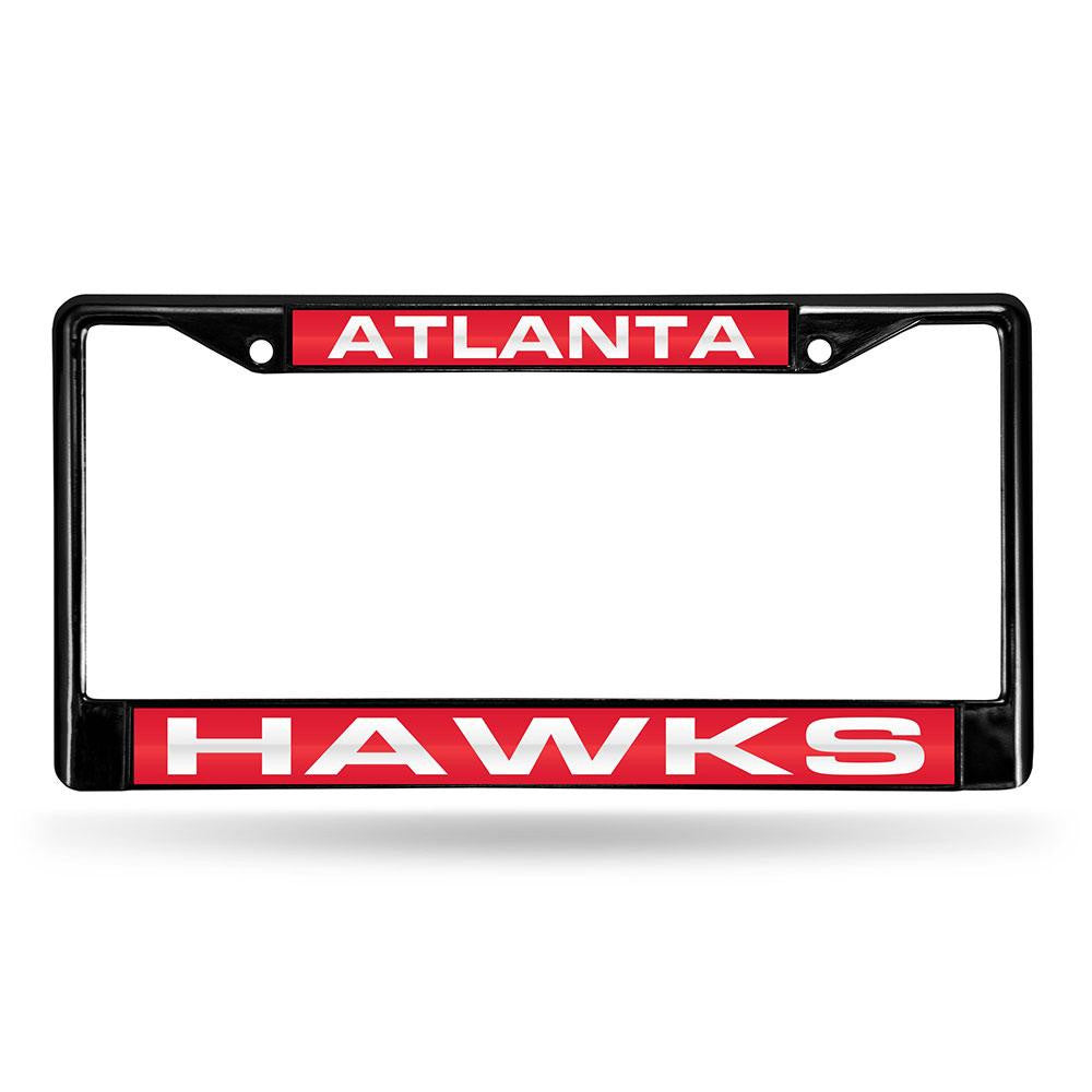 Atlanta Hawks NBA Black Chrome Laser Cut License Plate Frame