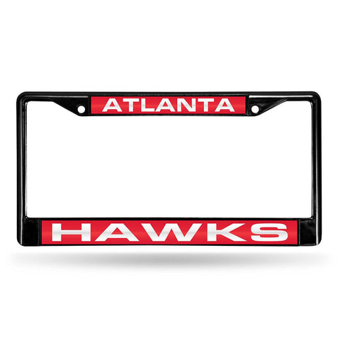 Atlanta Hawks NBA Black Chrome Laser Cut License Plate Frame