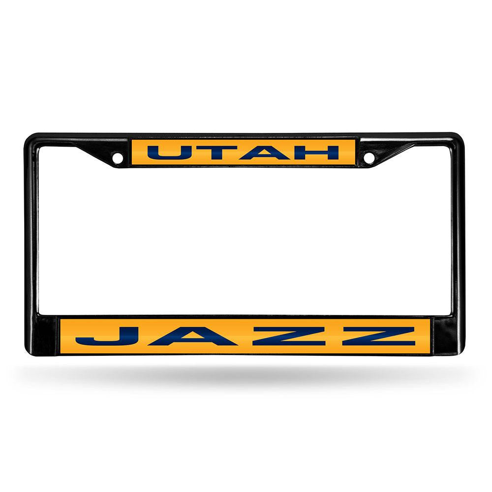 Utah Jazz NBA Black Chrome Laser Cut License Plate Frame