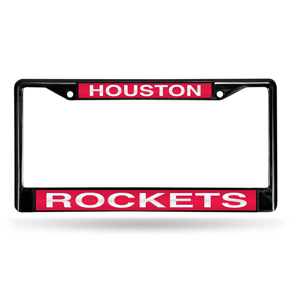 Houston Rockets NBA Black Chrome Laser Cut License Plate Frame