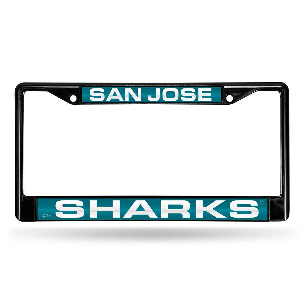 San Jose Sharks NHL Laser Cut Black License Plate Frame