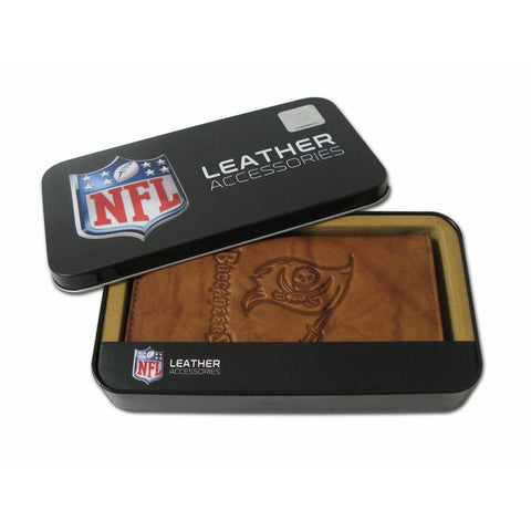 Tampa Bay Buccaneers  Embossed Checkbook Holder (Pecan Cowhide)