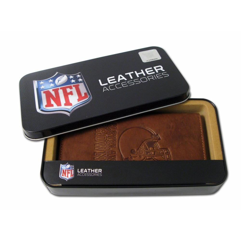 Cleveland Browns  Embossed Checkbook Holder (Pecan Cowhide)