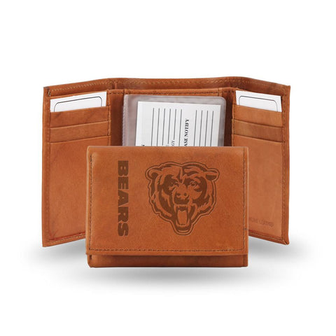 Chicago Bears NFL Tri-Fold Wallet (Pecan Cowhide)