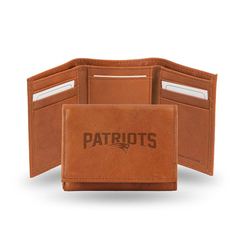 New England Patriots  Tri-Fold Wallet (Pecan Cowhide)