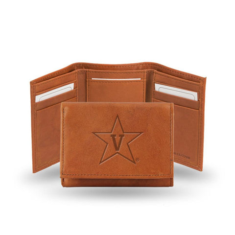 Vanderbilt Commodores  Tri-Fold Wallet (Pecan Cowhide)