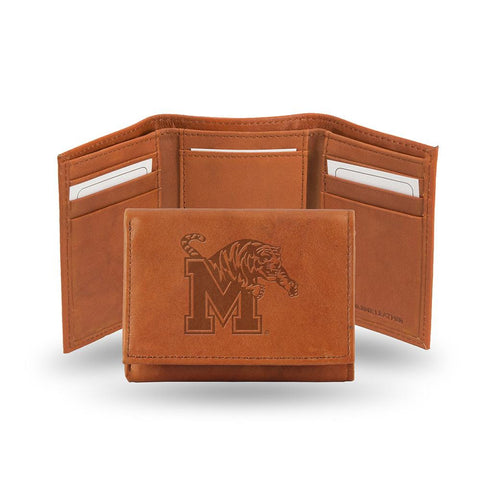 Memphis Tigers  Tri-Fold Wallet (Pecan Cowhide)