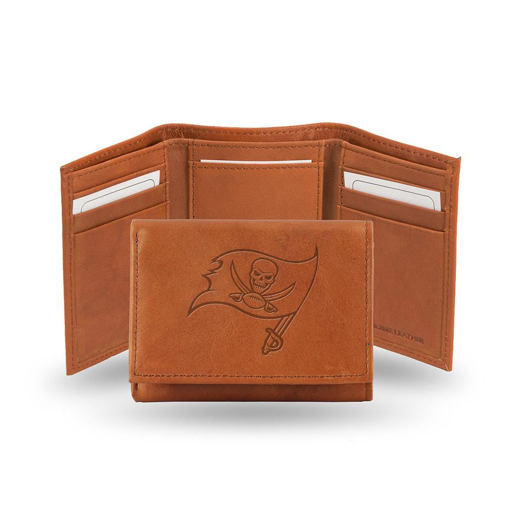 Tampa Bay Buccaneers  Tri-Fold Wallet (Pecan Cowhide)