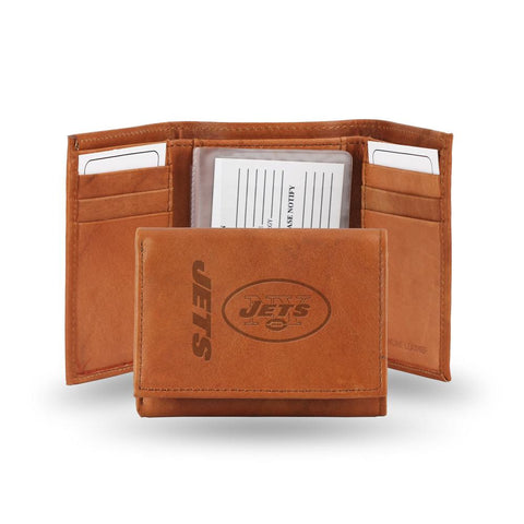 New York Jets NFL Tri-Fold Wallet (Pecan Cowhide)