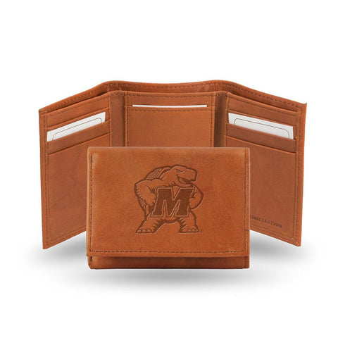 Maryland Terps  Tri-Fold Wallet (Pecan Cowhide)