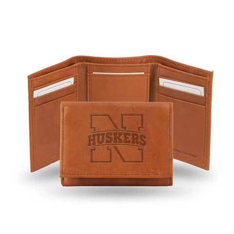 Nebraska Cornhuskers  Tri-Fold Wallet (Pecan Cowhide)