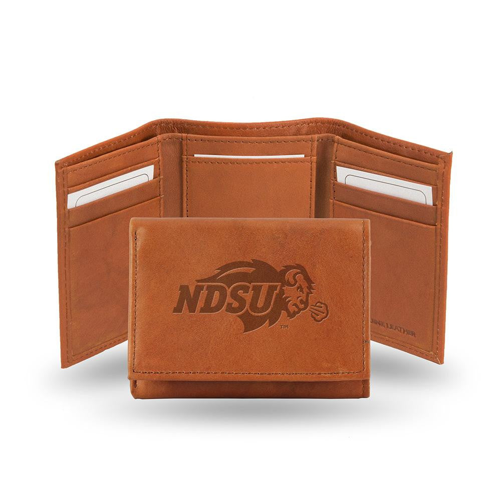 North Dakota State Bison  Tri-Fold Wallet (Pecan Cowhide)