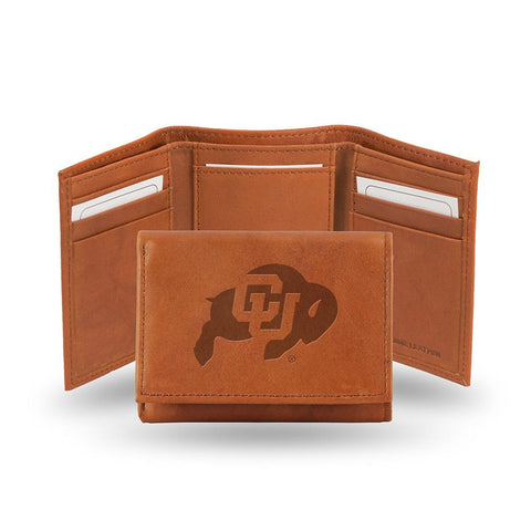 Colorado Golden Buffaloes  Tri-Fold Wallet (Pecan Cowhide)