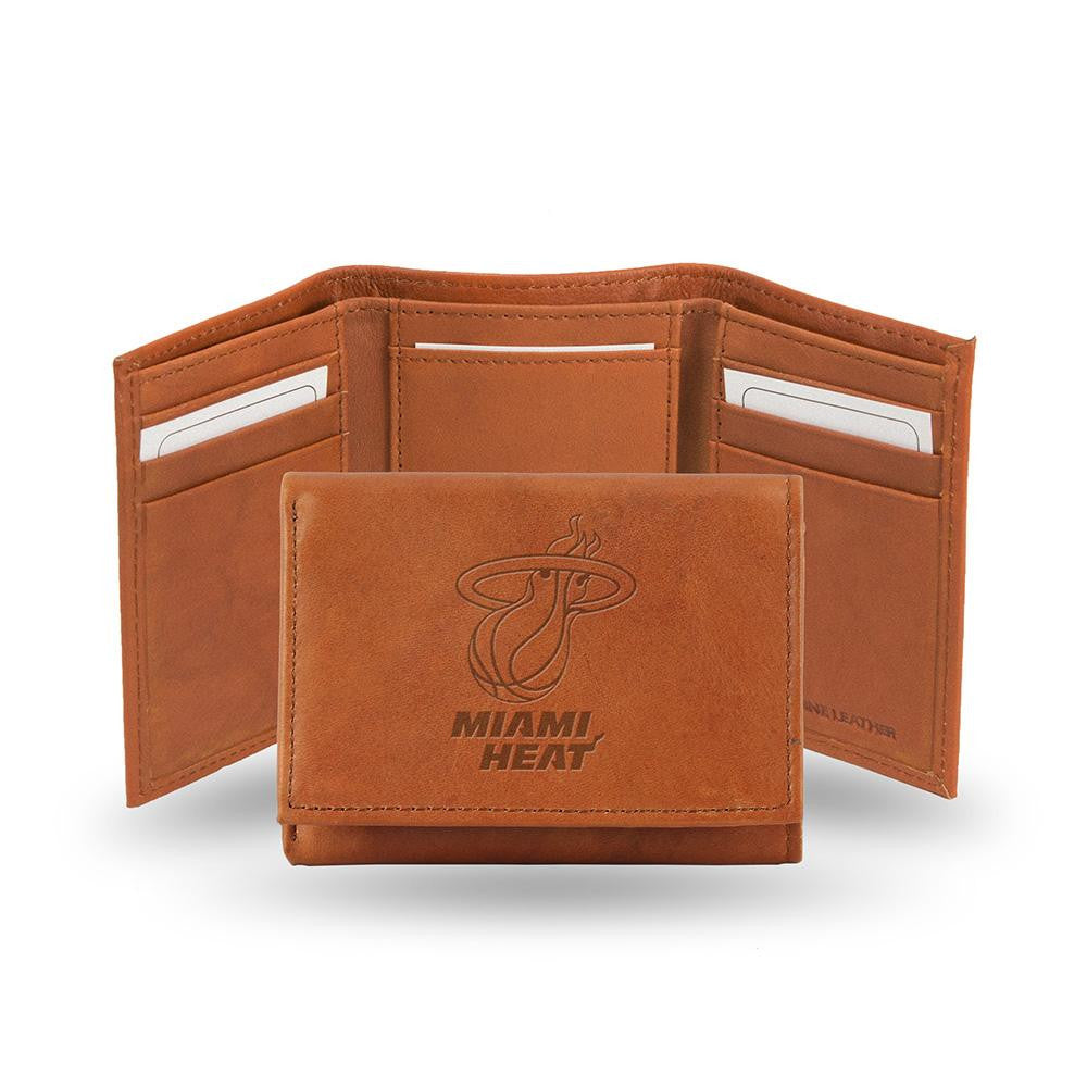 Miami Heat  Tri-Fold Wallet (Pecan Cowhide)