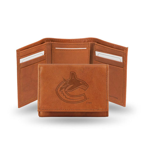 Vancouver Canucks  Tri-Fold Wallet (Pecan Cowhide)