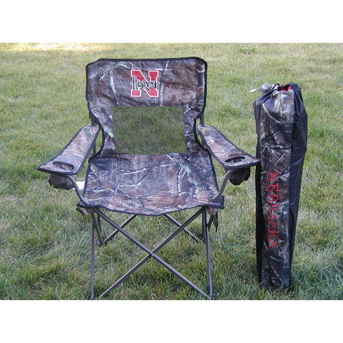 Nebraska Cornhuskers NCAA Ultimate Real Tree Camo Adult Tailgate Chair