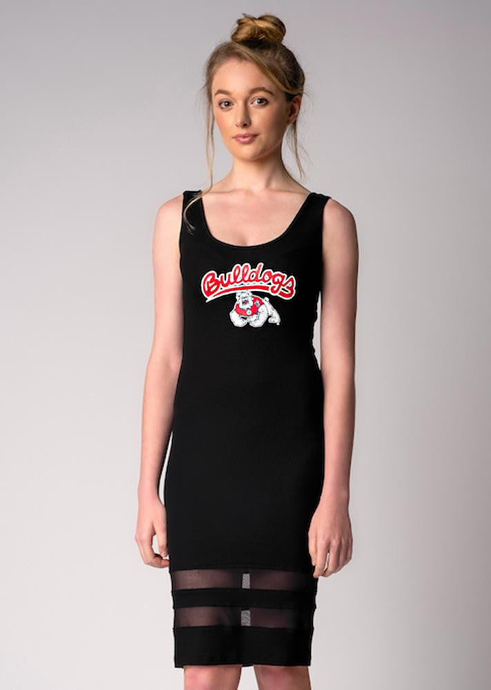 Fresno State Bulldogs NCAA Sleeveless Little Black Sporty Dress (Medium)