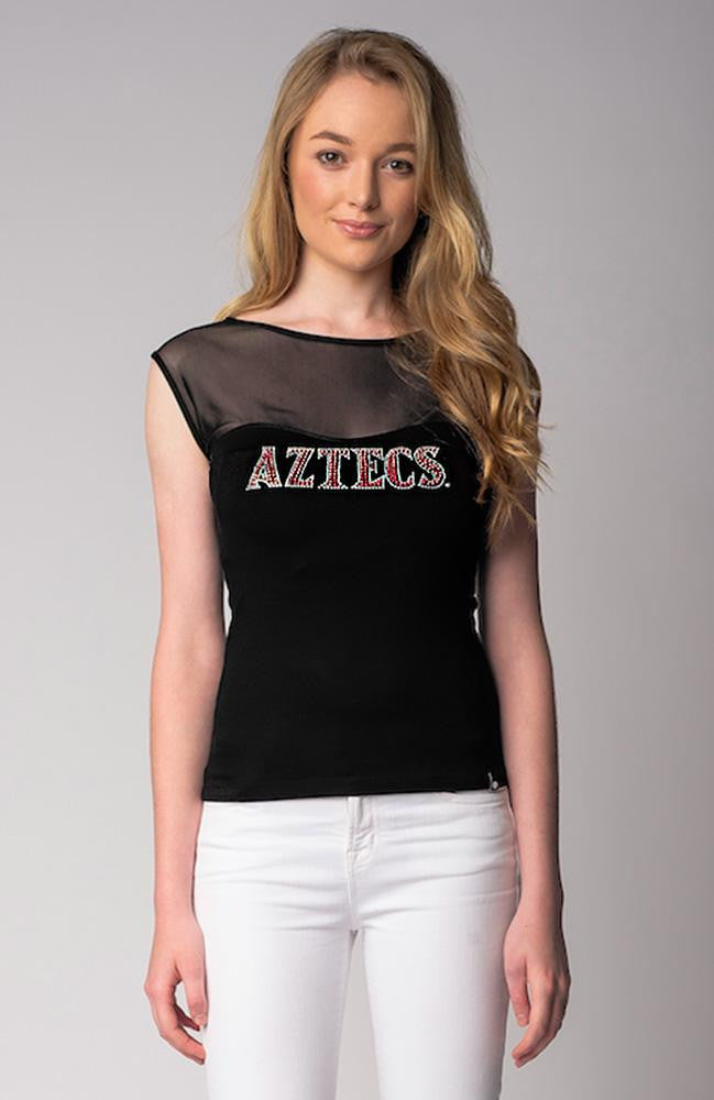 San Diego State Aztecs NCAA Mesh Contrast Top (Small)